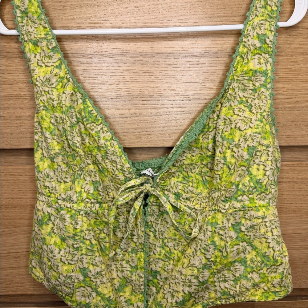 American Eagle Outfitters Green Floral Top NWT